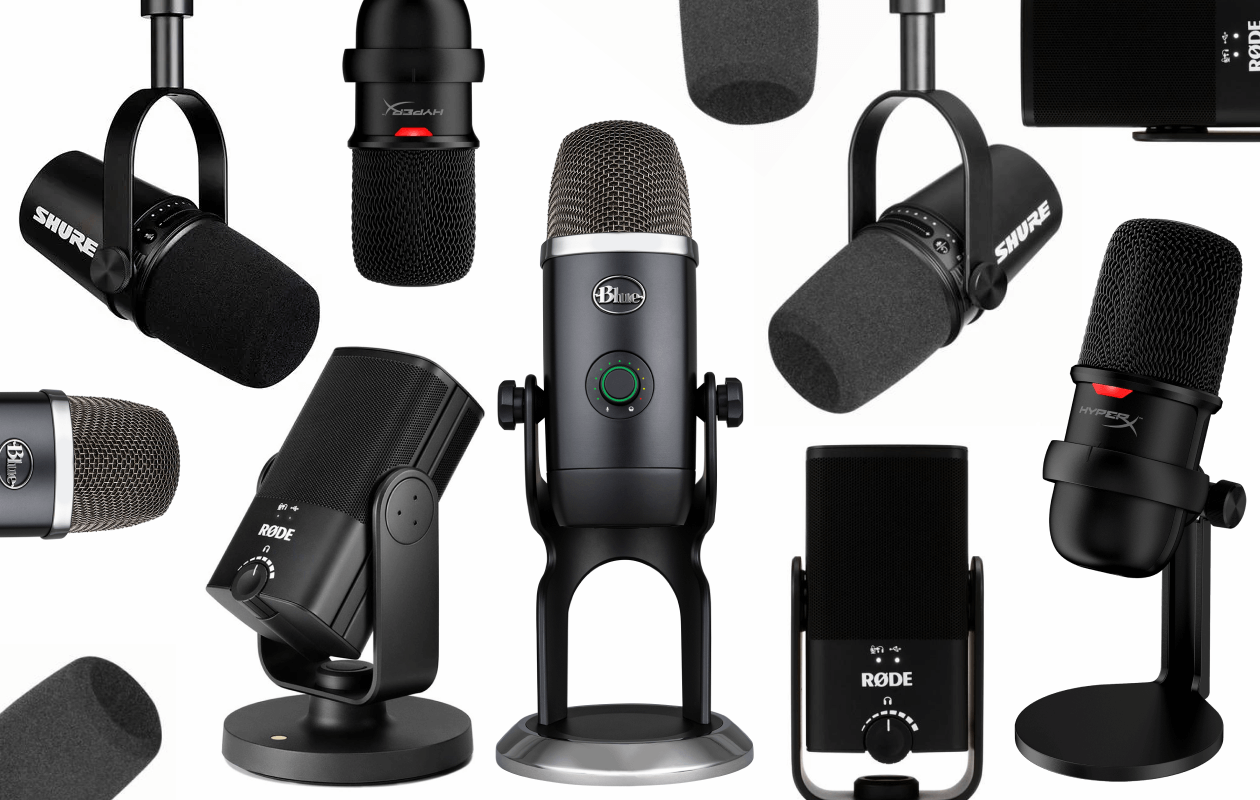 Close-up of DJI Mic Mini wireless microphone and charging case for content creators